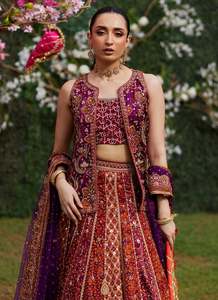 <b>Block</b> <b>Printed</b> Silk Lehenga Choli Set Modern Design Floor-Length Regular Fit All Seasons Women's Wedding Party Handmade Wrinkle - Product Image 2