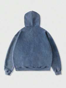 Sudadera con Capucha Personalizada Unisex Oversize de Mezcla Poliéster/Algodón, Forrada, Tejida, con Bolsillos, Lavado Ácido, Anti-Pilling, para Verano - Product Image 2