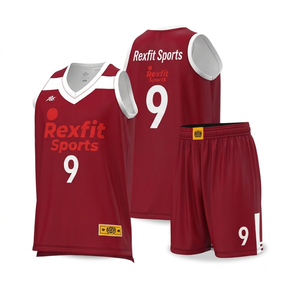 Nouvel arrivage : Ensemble maillot de basketball Rexfit jaune, col en V, sans manches, sublimé, anti-humidité, unisexe adulte 9 - Product Image 5