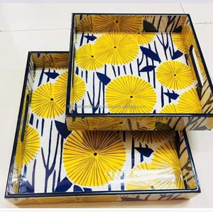 ถาดเสิร์ฟกาแฟดีไซน์ทันสมัยพร้อมพิมพ์ลายสำหรับเครื่องครัวถาดเสิร์ฟอาหารไม้ MDF จากอินเดีย - Product Image 2