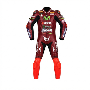 Combinaison de moto en cuir premium Ramaha MotoCP Racing 1 pièce avec bosse niveau 2 CE, sur mesure - Product Image 1
