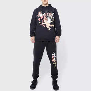 Men Wear With Cupid Print Full Length Good Selling With Drawstring Waist & Pocket <b>Machine</b> Washable Polyester Cotton Tracksuits - Product Image 1