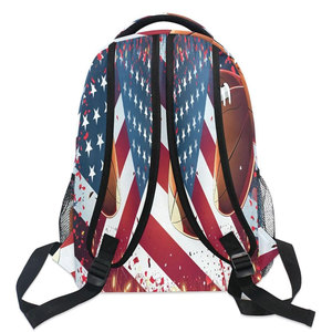 Sac à dos de football américain avec motif drapeau américain, en polyester résistant à l'eau, toutes saisons, style national, sac de jogging - Product Image 5