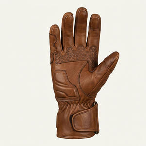 Gants de moto vintage en cuir véritable marron pour hommes, gants de course à doigts entiers, gants de protection pour la conduite de moto avec logo personnalisé - Product Image 5