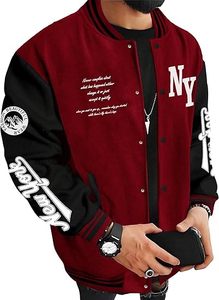 Embroidered Baseball Varsity <b>Jacket</b> for <b>Men</b> – Stylish College Inspired Bomber with Soft Inner Fabric, Relaxed Fit Casual Street - Product Image 5
