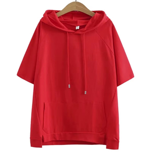 Oversize <b>4XL</b> Loose Sweatshirts Women Cotton <b>Hoodies</b> Summer Short sleeves Female <b>Hoodies</b> Custom Logo Latest Design - Product Image 2