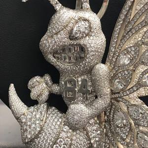 Colgante de Abeja Personalizado de Plata de Ley 925 con Moissanita VVS y Logotipo, Amuleto de Diamante 3D con Diseño de Animal, Estilo Hip Hop, Certificado IGI - Product Image 3