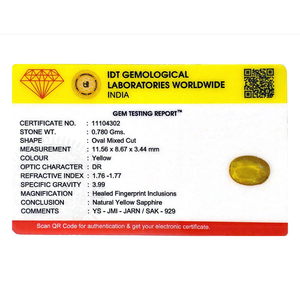 3.9 Carat Oval Cut Yellow Sapphire Loose Gemstone for Fine Jewelry - Product Image 4