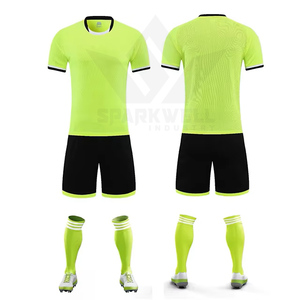 Neon Green Soccer Jersey Kit Black Shorts <b>Socks</b> Sublimated Print Moisture Wicking Quick Dry Unisex Adult Custom Team Uniform - Product Image 3