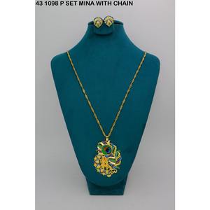 Collar de Moda con Colgante de Aleación de Cobre Chapado en Oro, Diseño de Pluma de Flauta, con Circonita Blanca, para Mujer, Joyería Artificial - Product Image 4