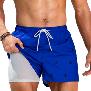 <b>Men</b> Breathable Printed Anchor <b>Pattern</b> Swim <b>Shorts</b> Quick Dry Elastic Waist Drawstring Casual Fit Summer Water Sports Holiday - Product Image 3