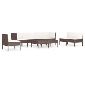 Juego de Muebles de Jardín de Ratán Sintético Marrón Modular de 9 Piezas, Diseño Modular Moderno - Product Image 2