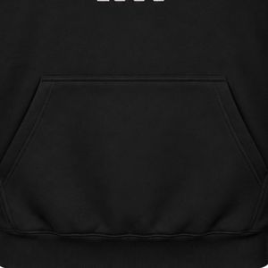 Sudadera con Capucha Negra Bordada Jack and Jill 1938, Manga Larga, Capucha con Cordón, Bolsillo Canguro, Estilo Casual Urbano - Product Image 3