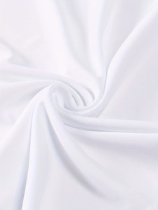 Mens <b>White</b> <b>V</b>-<b>Neck</b> 100% Polyester Slim Fit Short Sleeve Breathable Jersey Knit Casual Solid Color Front Logo Tee - Product Image 3