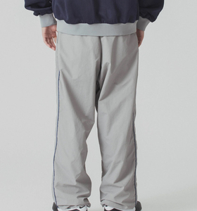 Custom Patchwork Color Block Mens Sports Waterproof Oversize Baggy Wide Leg Windbreaker Polyester <b>Nylon</b> <b>Pants</b> Men - Product Image 3