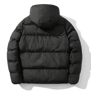 Blouson matelassé color block pour homme avec capuche, manteau d'hiver chaud et isolé, style streetwear, fermeture éclair, pour l'extérieur - Product Image 4