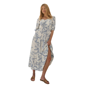 Vestido Maxi Floral con Aberturas para Mujer, Vestido de Verano para Vacaciones - Product Image 4