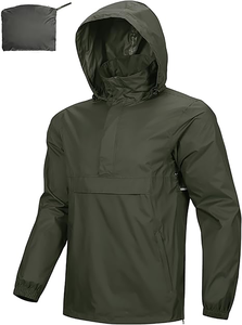 Veste coupe-vent décontractée pour homme, légère, zippée, imperméable, respirante, pour la randonnée en plein air - Product Image 2