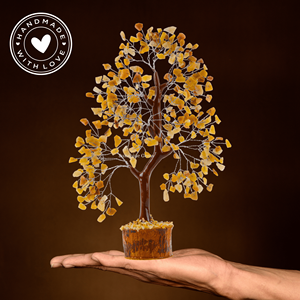 Arbre de Vie en Cristal d'Aventurine Jaune en Gros avec Fil d'Argent, Pierres de Guérison, Décoration d'Intérieur - Product Image 2