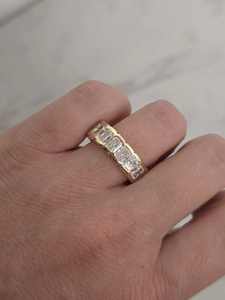 Pass Diamond Tester D Color Moissanite Engagement Wedding <b>Ring</b> 18K Gold Plated 925 <b>Silver</b> <b>Emerald</b> Cut for Certified Iced - Product Image 4