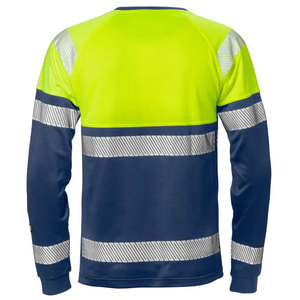 Men's Workwear Reflective Safety T-Shirt Construction Long Sleeve Custom Logo Night Duty Worker Safety T-Shirts - Product Image 6