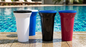 Black <b>Plastic</b> Round Spittoon <b>Cup</b> 98mm Diameter Household Bar Tableware Single Wall PP Material Custom Label - Product Image 3