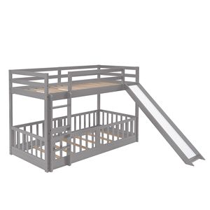 Letto a Castello Grigio con Scivolo e Scala per Bambini (Modello Vecchio) SKU LP000009AAE - Product Image 5