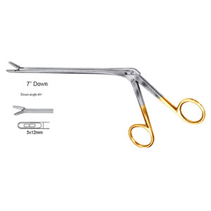 JACKBILLY Caspar Rongeur à disque intervertébral en acier inoxydable, 7 pouces, angle 45 degrés, 3x12mm, à coupure fenêtrée, à bord cranté - Product Image 1