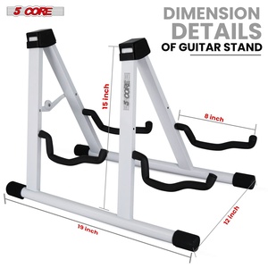 Support de guitare double à 5 cœurs en forme de A avec bras en mousse pour guitares acoustiques, électriques, basses, ukulélés et banjos - Product Image 6
