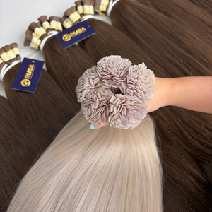 RUSA HAIR Extensions de cheveux vierges vietnamiens à pointes en kératine, couleur platine, super double drawn, longueurs 10 à 32 pouces, tissage - Product Image 6
