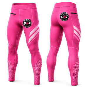 Pantalon de compression rose pour femmes Bright Way International, MMA, évacuation de l'humidité, séchage rapide, coupe ajustée, longueur intégrale - Product Image 1