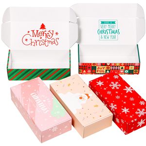 Boîte cadeau de Noël personnalisée TH CBB-555, design imprimé coloré, emballage rigide pour envoi postal, cadeaux de fêtes, bonbons, recyclé - Product Image 1