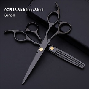 Kit de ciseaux en acier inoxydable pour Salon de coiffure, 6 pièces, noir, ensemble de ciseaux pour barbier et salons - Product Image 3