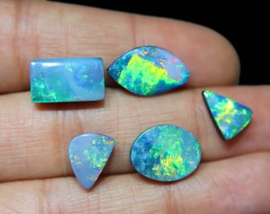 Australian <b>Opal</b> Doublet Cabochon Multi Fire Natural <b>Opal</b> Loose Gemstone for Jewelry Making Wholesale - Product Image 1
