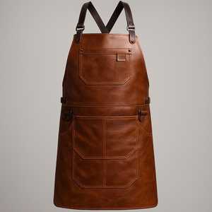 Multi Pocket Leather <b>Apron</b> for Workshop Chef <b>BBQ</b> Grill Adjustable Straps Wholesale Supplier High Strength Leather LPN-0227 - Product Image 3