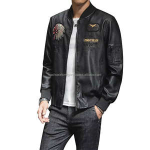 Veste en cuir PU grande taille OEM, veste en simili cuir pour homme, vestes pour hommes - Product Image 6