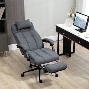 Sedia Direzionale Ergonomica Grigio Scuro Reclinabile con Schienale Alto Regolabile, Girevole con Rotelle in PU per Comfort, Ideale per Ufficio e Casa - Product Image 2