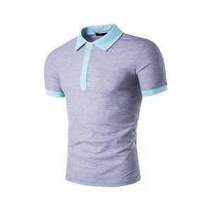 Polo de Manga Corta para Hombre, Corte Ajustado, Bloques de Color, Ribete en Contraste, Diseño Sólido de Punto Informal, Blanco, Negro, Azul Marino - Product Image 4