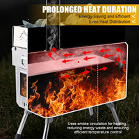 Réchaud de camping Rocket Stove pour la survie en plein air, pliable, haute efficacité, en acier inoxydable, pour brûler du bois