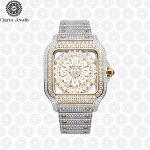 Montre de luxe pour homme Charm Jewells en acier inoxydable 40 mm, mouvement mécanique analogique, accents de diamants, résistance à l'eau 10 bars, automatique - Product Image 2