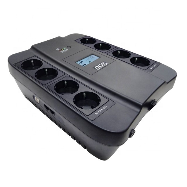650VA 390W Offline UPS 8 Sockets Uninterruptible Power Supply with Battery Easy Swap Design for Office and Home Appliances