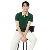 Polo de sport à revers bicolore 230gsm coton Poly Spandex élastique à séchage rapide Logo personnalisé pour le golf et un usage quotidien