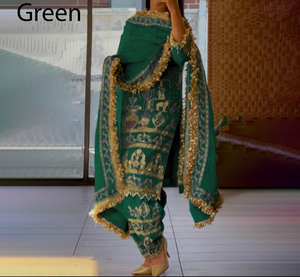 Salwar Kameez de Bollywood, Diseño Indio-Pakistaní, Dhoti Punjabi, para Fiestas de Verano y Bodas, para Mujer, en Georgette Sintética de Alta Calidad, PinkCityBlocks - Product Image 1