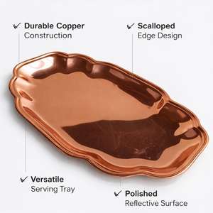 Plateau à pain en cuivre, idéal pour servir en cuisine, comme centre de table ou pour les présentoirs de boulangerie. Plateau décoratif en cuivre. - Product Image 5