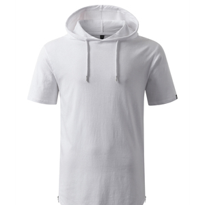 เสื้อฮู้ดแขนสั้นผู้ชาย ทรงปกติ สไตล์ลำลอง สีพื้น ผ้าเฟรนช์เทอร์รี่ถัก มีกระเป๋า เหมาะสำหรับใส่ในฤดูร้อน - Product Image 6