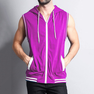 Sudadera con capucha sin mangas, gruesa, de algodón 100% lavado, personalizada, para gimnasio, deportes y fitness, con cremallera, para invierno, venta al por mayor - Product Image 3