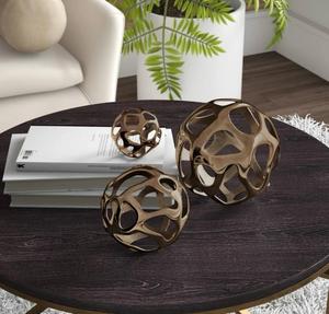 Jaffs Exports Aluminium Abstract Geometric Sphere Sculpture Eco-Friendly Durable Handmade Tabletop Decor for Living Room Art - Product Image 6