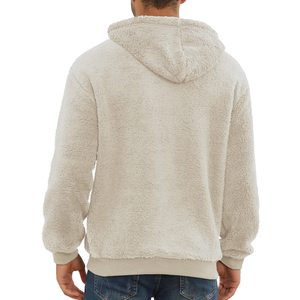 <b>Sherpa</b> Solid Breathable Heavy Weight Oversized Pullover <b>Hoodies</b> for <b>Men</b> Winter Custom Logo Sweatshirts - Product Image 2
