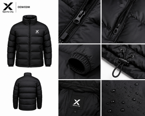 Vestes matelassées ultra-légères à col montant X Sports City, isolation premium, hydrofuges, coupe-vent, maintien de la chaleur, OEM/ODM - Product Image 3