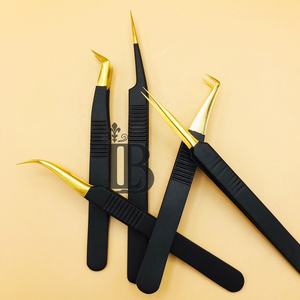 Pinces à épiler pour extensions de cils, pinces à épiler pour cils de vison, pinces à épiler pour extensions de cils, acier inoxydable, offre de logo personnalisé, pointe fine - Product Image 2